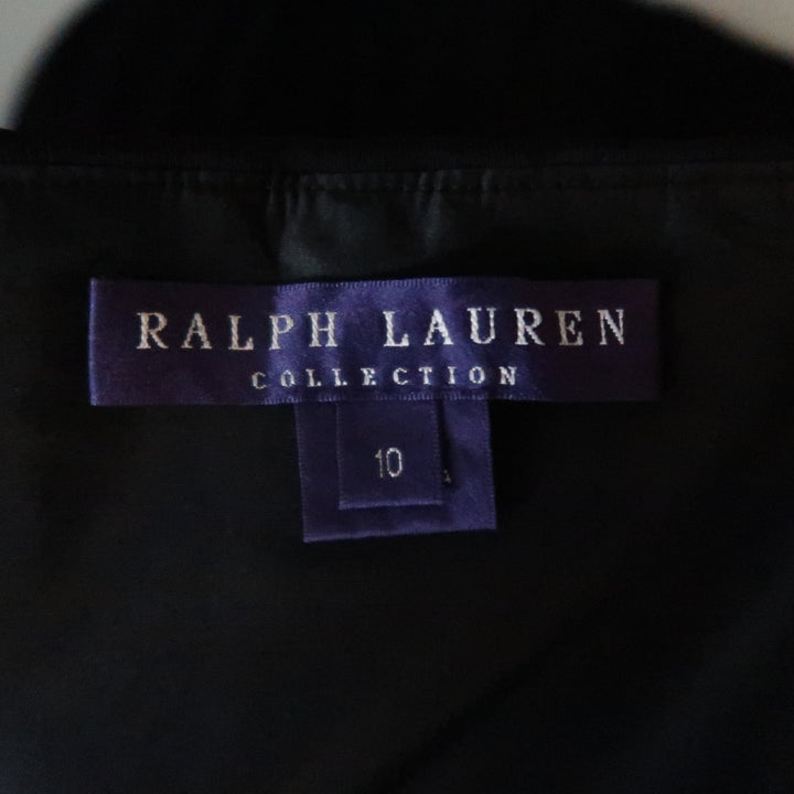RALPH LAUREN COLLECTION Size 10 Black Viscose Ruched Bustier Strapless Gown