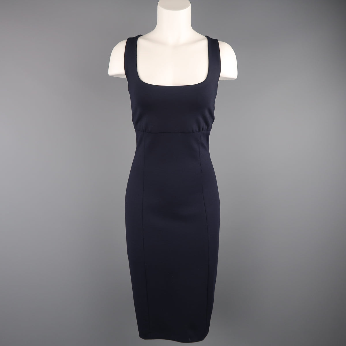 ralph lauren jersey sleeveless dress Size 10 Navy Wool Blend Sheath – Sui Generis Designer Consignment 300-400