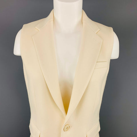 RALPH LAUREN Size 6 Beige Wool Sleeveless Blazer Jacket