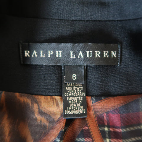 RALPH LAUREN Size 6 Black Equestrian Sport Coat Jacket