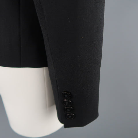 RALPH LAUREN Taille 6 Veste à col montant en laine noire