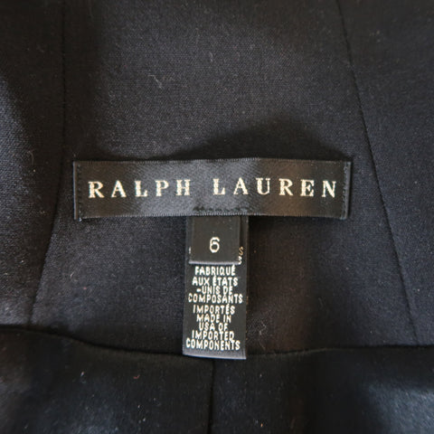RALPH LAUREN Taille 6 Veste à col montant en laine noire