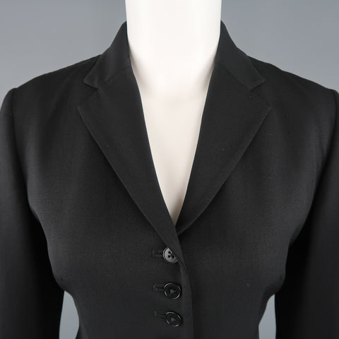 RALPH LAUREN Size 8 Black Notch Lapel 9 Button Sport Jacket