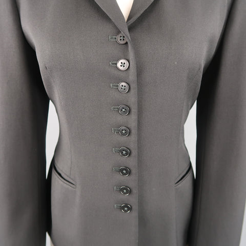 RALPH LAUREN Taille 8 Veste de sport noire à revers cranté à 9 boutons