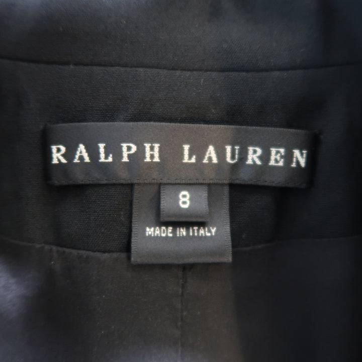 RALPH LAUREN Size 8 Black Notch Lapel 9 Button Sport Jacket