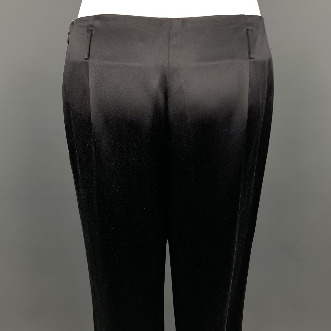 RALPH LAUREN Size 8 Black Silk Dress Pants Sui Generis Designer Consignment RALPH LAUREN Size 8 Black Silk Dress Pants Sui Generis Designer Consignment