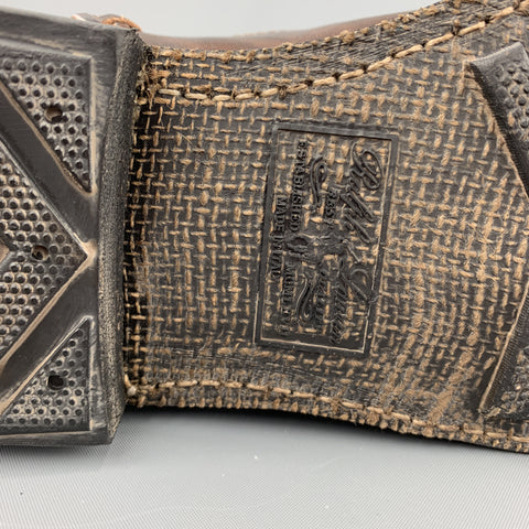 RALPH LAUREN Talla 8 Botas sin cordones de cuero antiguo marrón