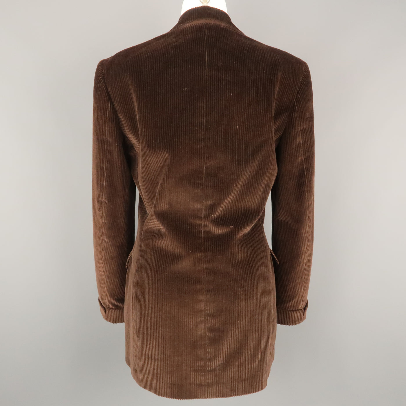 RALPH LAUREN Size 8 Brown Corduroy Double Breasted Peak Lapel Jacket