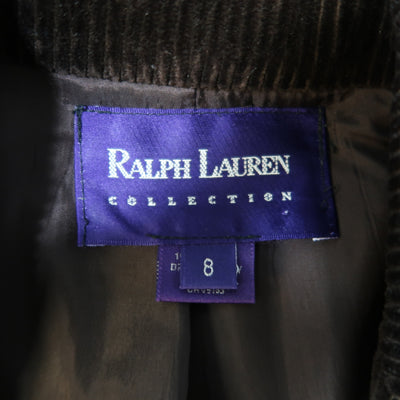 RALPH LAUREN Size 8 Brown Corduroy Double Breasted Peak Lapel Jacket