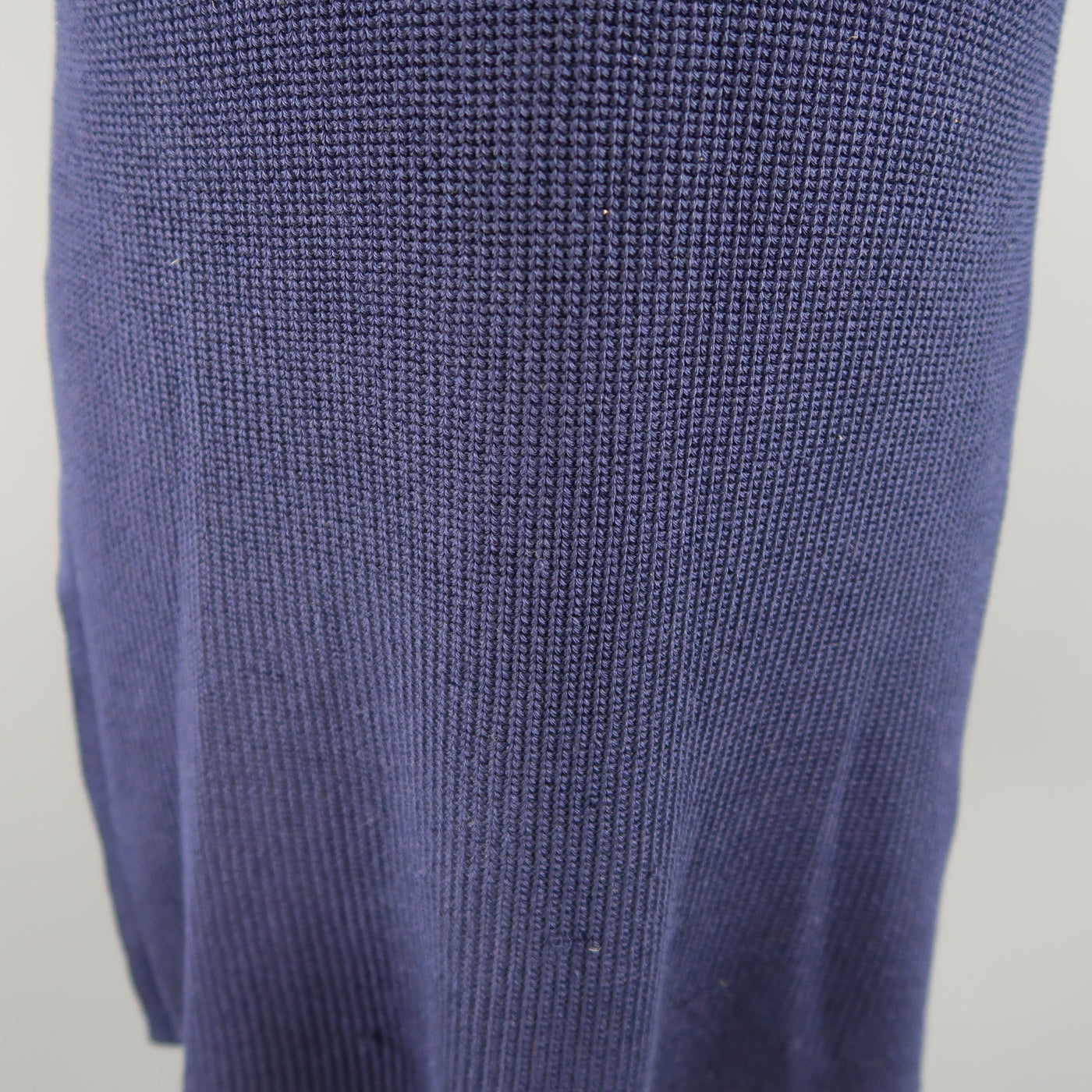 RALPH LAUREN Size M Navy Silk Blend Sleeveless Long Sweater Vest Top