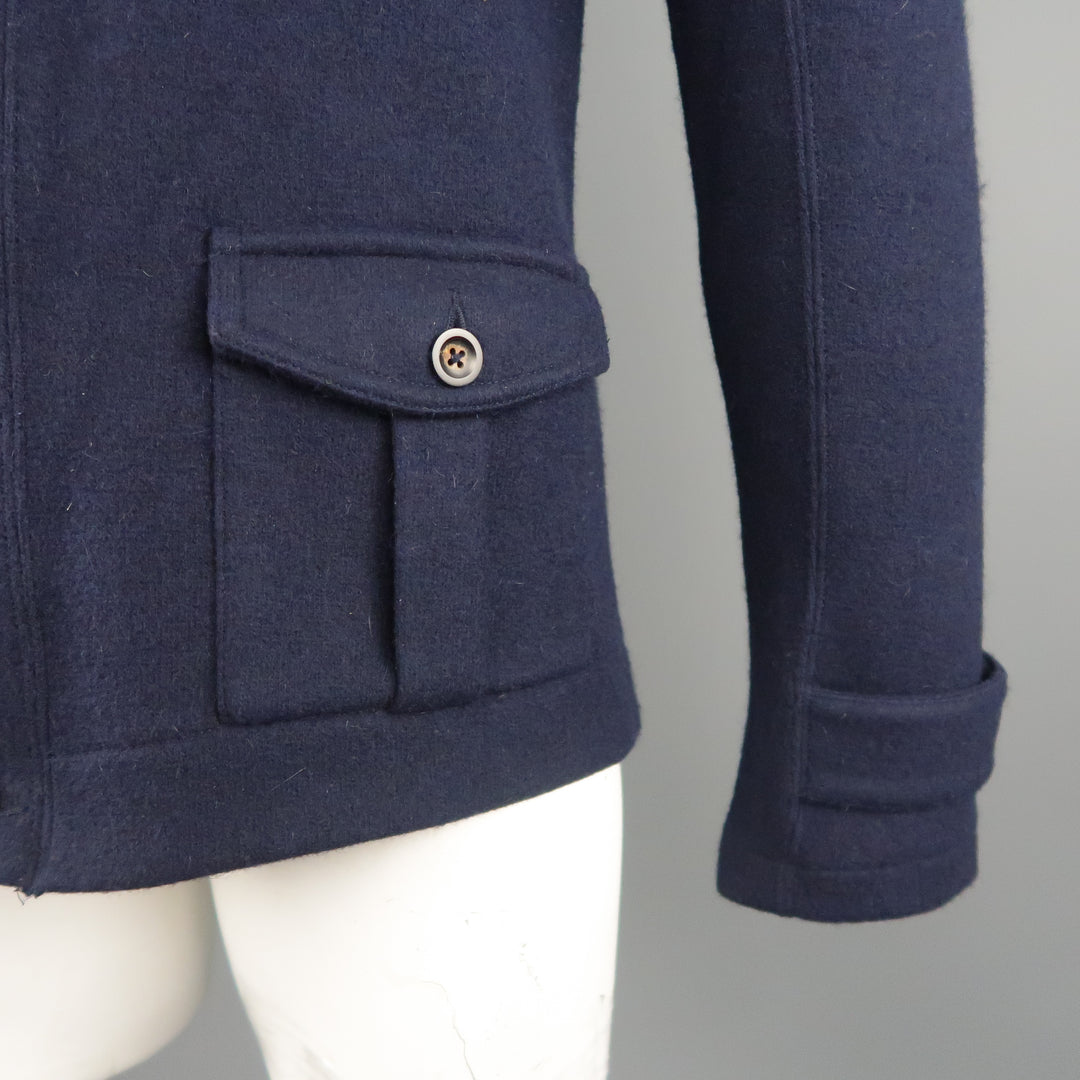 RALPH LAUREN Size M Navy Solid Wool Blend Cardigan Sweater