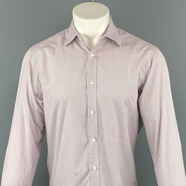 RALPH LAUREN Size M Pink Plaid Cotton French Cuff Long Sleeve Shirt