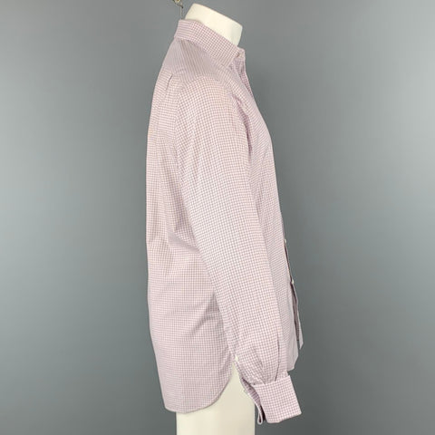 RALPH LAUREN Size M Pink Plaid Cotton French Cuff Long Sleeve Shirt