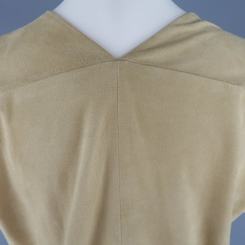 RALPH LAUREN Size S Beige Suede V Neck Shift Dress
