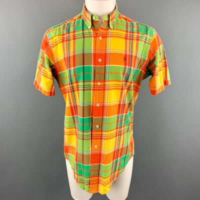 RALPH LAUREN Size S Multi-Color Plaid Cotton Button Down Short Sleeve Shirt