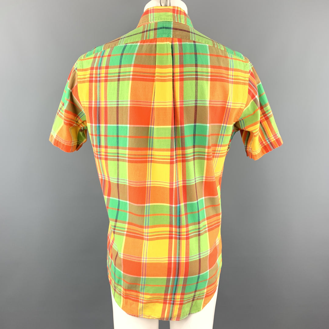 RALPH LAUREN Size S Multi-Color Plaid Cotton Button Down Short Sleeve Shirt