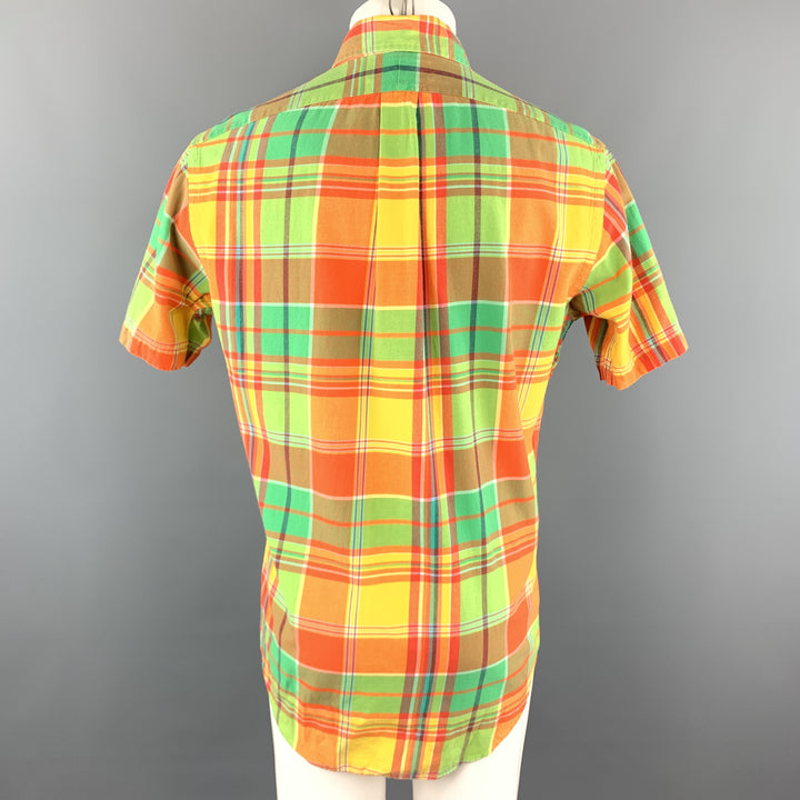 RALPH LAUREN Size S Multi-Color Plaid Cotton Button Down Short Sleeve Shirt