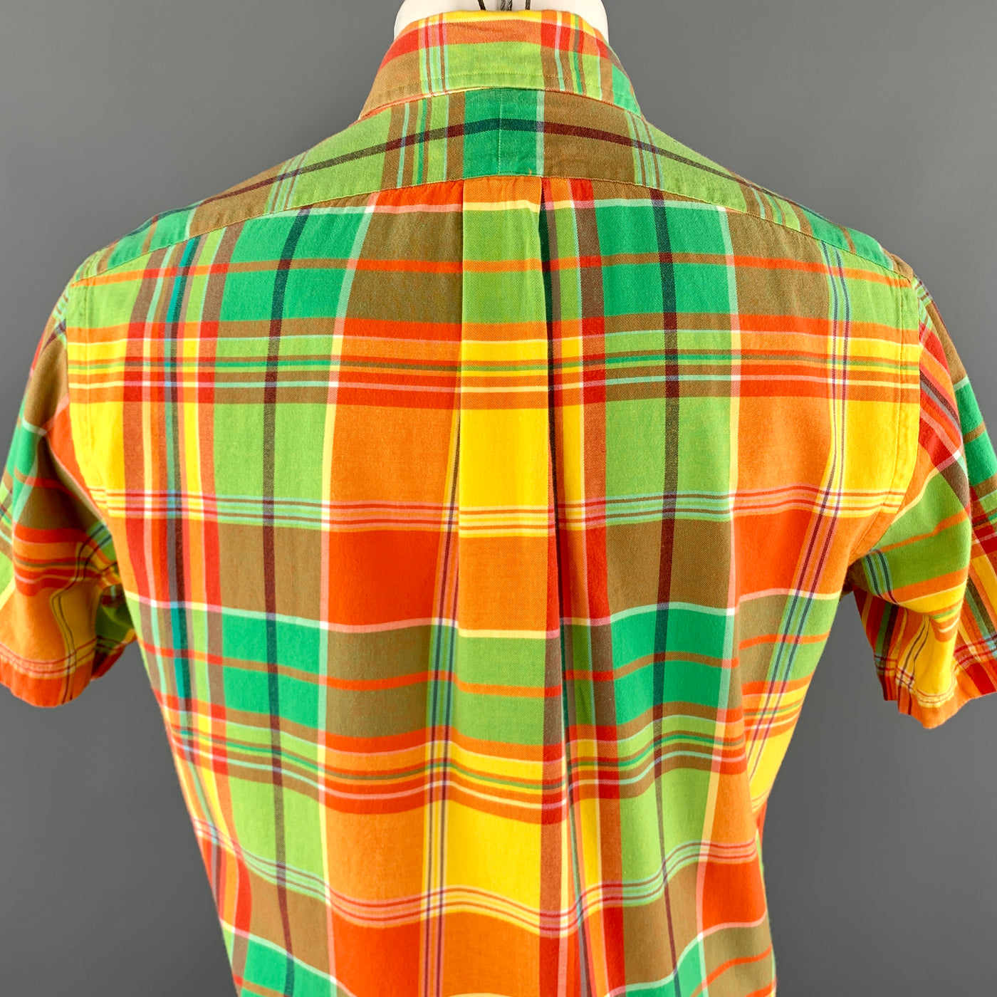 RALPH LAUREN Size S Multi-Color Plaid Cotton Button Down Short Sleeve Shirt