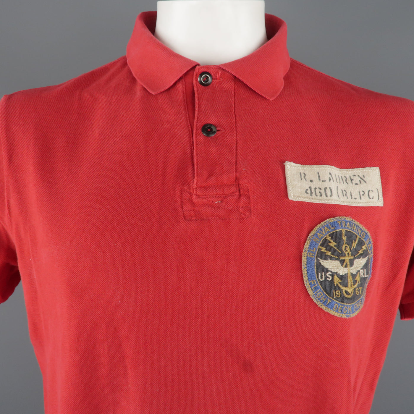 RALPH LAUREN Size XL Red Solid Cotton Buttoned POLO Shirt