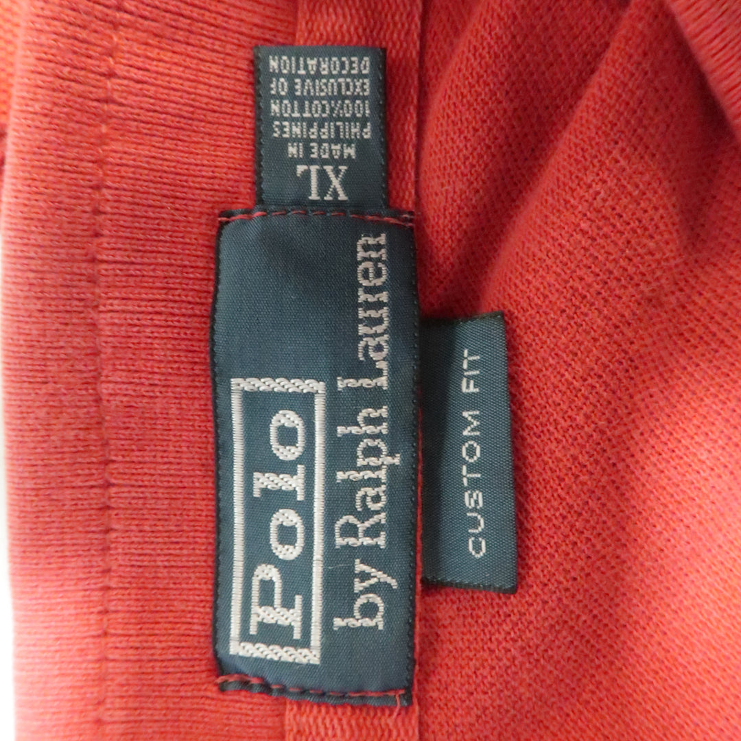 RALPH LAUREN POLO con botones de algodón liso rojo talla XL