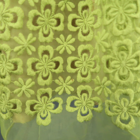 RED VALENTINO Size 0 Green  Embroidered Lace Overlay Fit Flair Dress