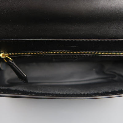 REED KRAKOFF Black Leather Gold Brass Hardware Satchel Handbag
