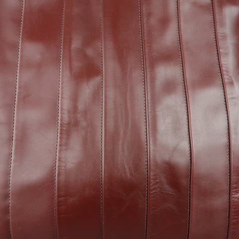 REED KRAKOFF Burgundy Pleated Leather Top Handle Tote Handbag