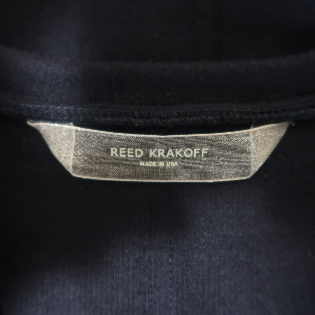 REED KRAKOFF US 4 Navy Wool Fur Panel Sleeveless Vest Dress Top