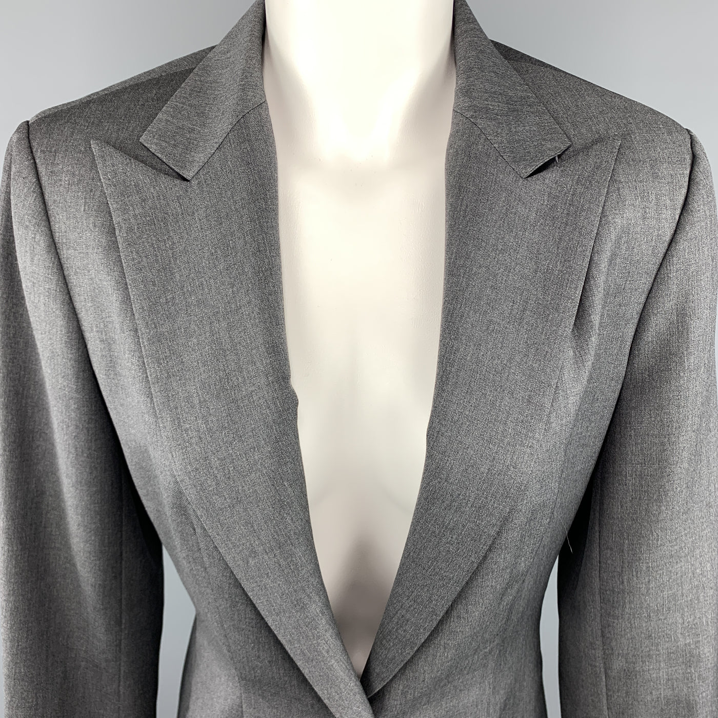 RICHARD TYLER Size 8 Grey Jacket / Blazer