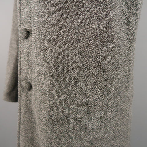 ROBERT GELLER Chest Size 36 Grey Tweed Wool Blend Notch Lapel Coat