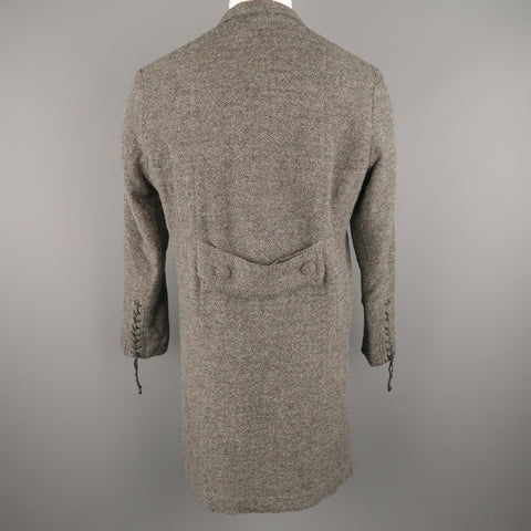 ROBERT GELLER Chest Size 36 Grey Tweed Wool Blend Notch Lapel Coat
