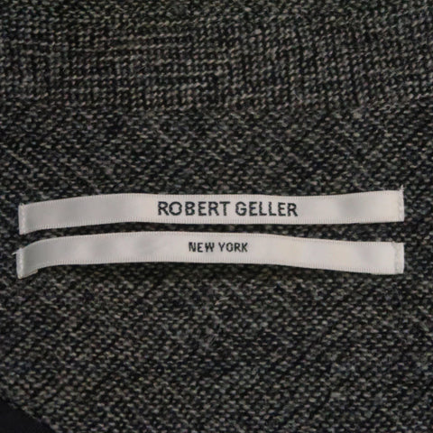 ROBERT GELLER Chest Size 36 Grey Tweed Wool Blend Notch Lapel Coat