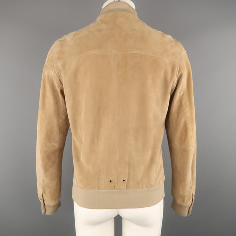 S.W.O.R.D 40 Tan Suede Buttoned Bomber Style  Jacket