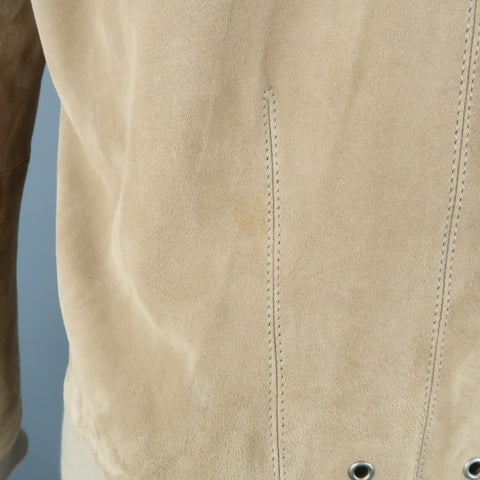 S.W.O.R.D 40 Tan Suede Buttoned Bomber Style  Jacket