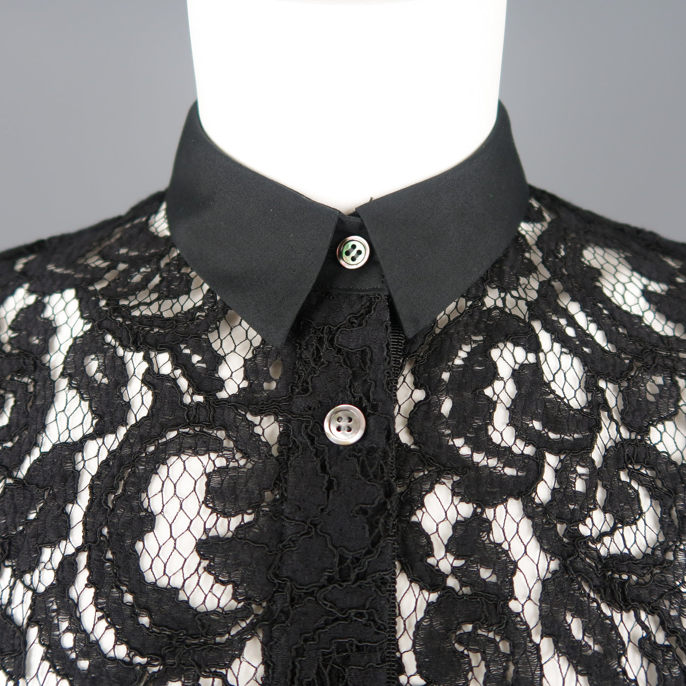 SACAI LUCK Size M Black Lace Wrap Military Skirt Dress