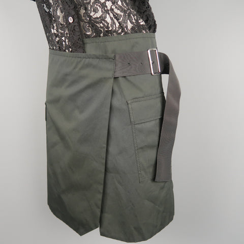SACAI LUCK Size M Black Lace Wrap Military Skirt Dress