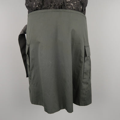 SACAI LUCK Size M Black Lace Wrap Military Skirt Dress