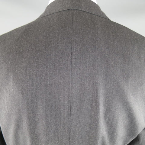 SALVATORE FERRAGAMO Costume trois pièces en laine à chevrons anthracite taille 38 Regular