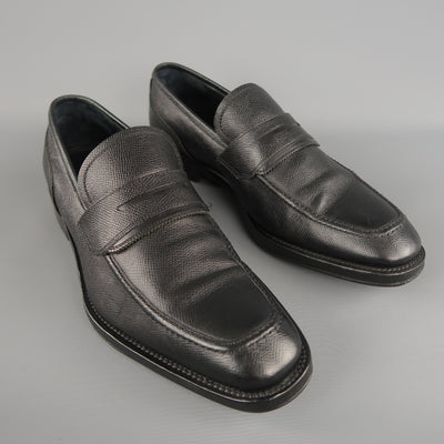 SALVATORE FERRAGAMO Size 10 Black Solid Leather Loafers