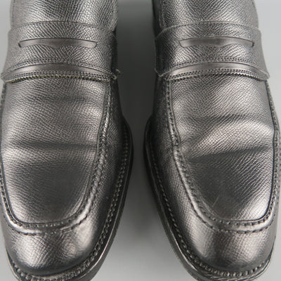 SALVATORE FERRAGAMO Size 10 Black Solid Leather Loafers