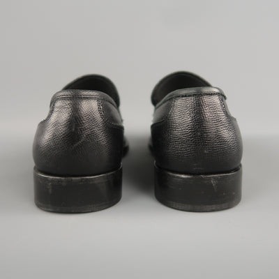 SALVATORE FERRAGAMO Size 10 Black Solid Leather Loafers