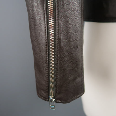SHIPLEY and HALMOS S Brown Leather Biker Jacket