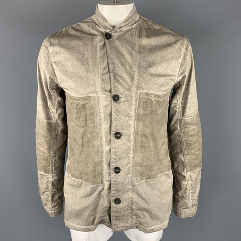 SILENT by DAMIR DOMA L Chaqueta con botones en mezcla de algodón desgastado color topo