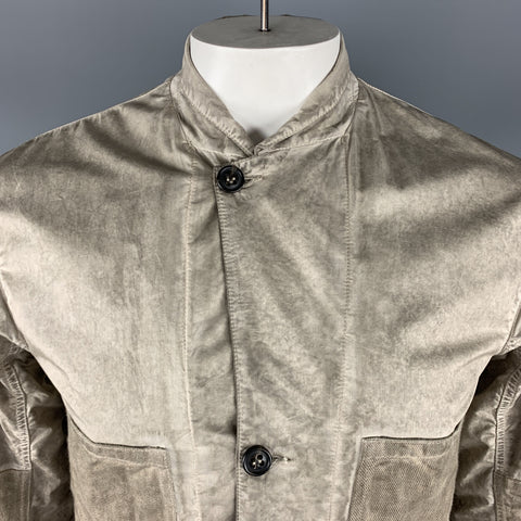 SILENT by DAMIR DOMA L Chaqueta con botones en mezcla de algodón desgastado color topo