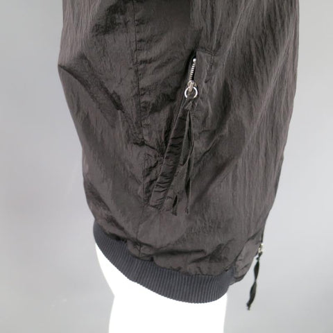 SILENT by DAMIR DOMA Size 38 Black Crepe Poly Bomber Jacket