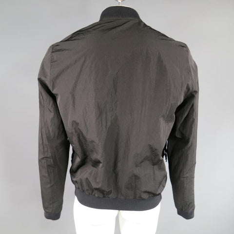 SILENT by DAMIR DOMA Size 38 Black Crepe Poly Bomber Jacket