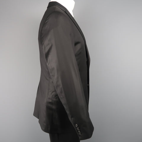 Costume SPURR 40 Regular Noir Brillant Laine Revers 32x30 