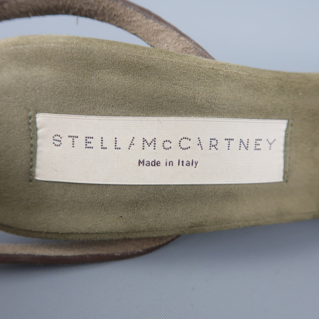 STELLA McCARTNEY Size 6 Green Vegan Suede Buckle Sandals