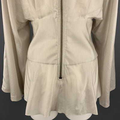 STELLA McCARTNEY Size 6 Grey Silk Blouse