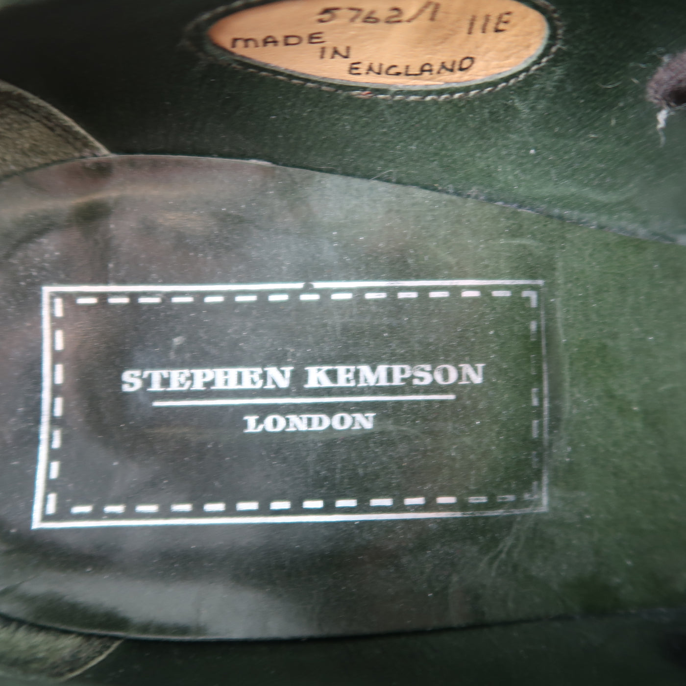 STEPHEN KEMPSON Size 12 Brown Leather Square Point Medallion Tow Lace Up